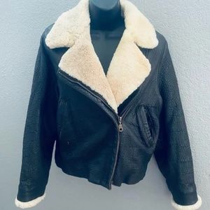 Vintage genuin leather real shearling jacket